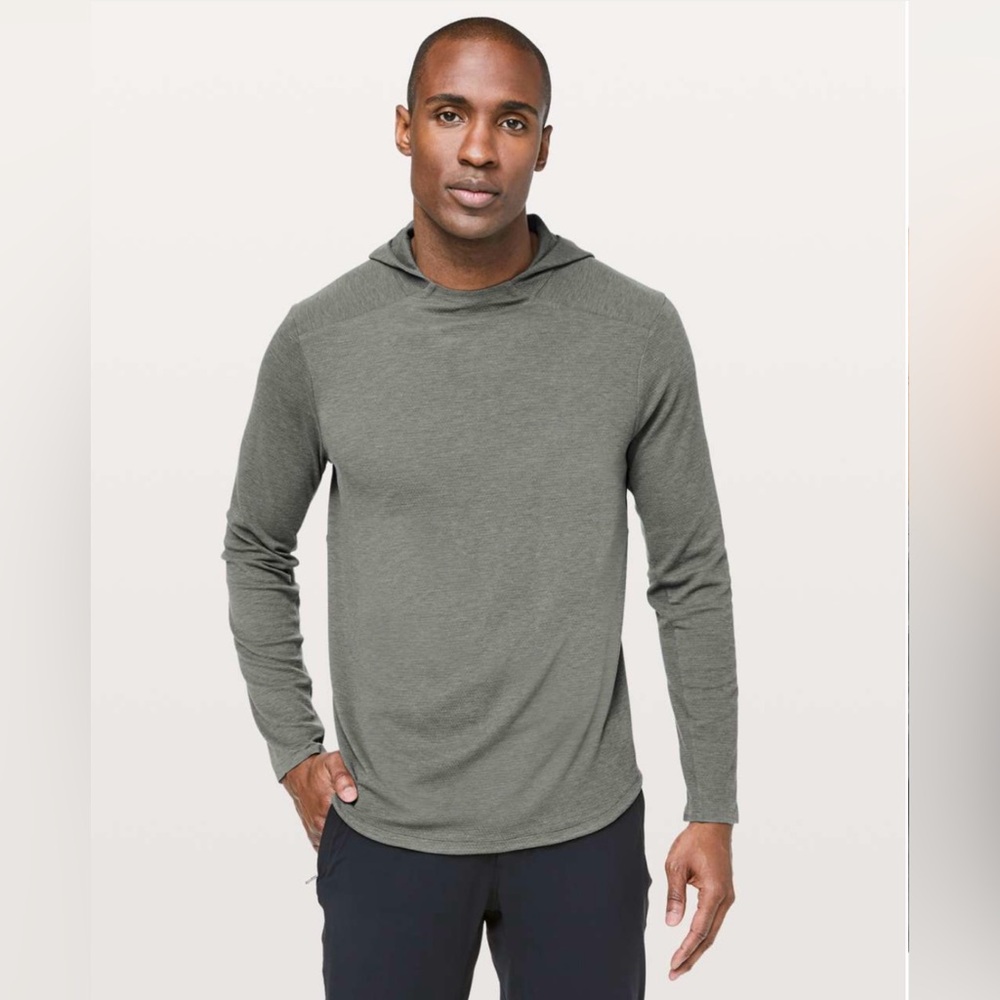 lululemon athletica Men's Lightweight Hooded Long Sleeve Tee - Olive Green